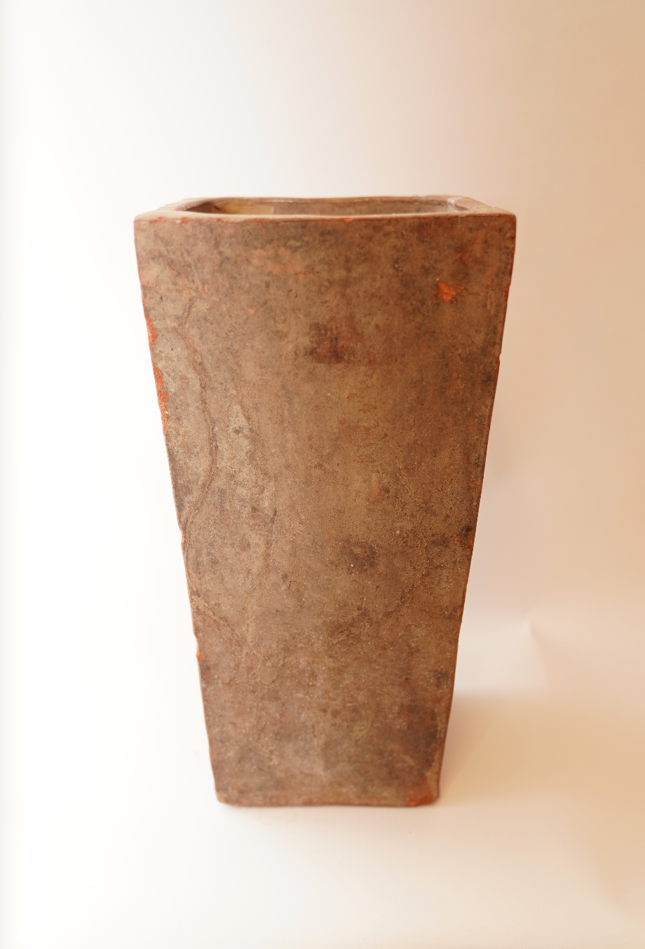 Large Mottled Rectangular Indonesian Vase