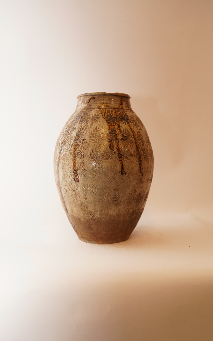 Drip Glazed Swirl Floral Vase
