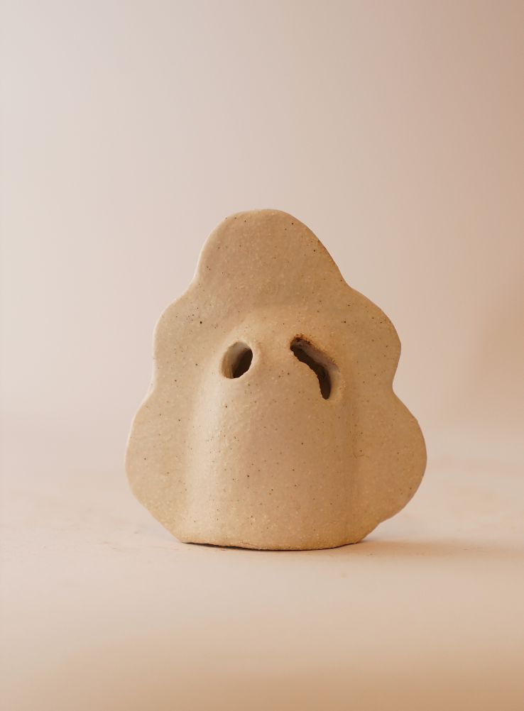 Amelia Christoffers Mini Beige Blob Textured Vase